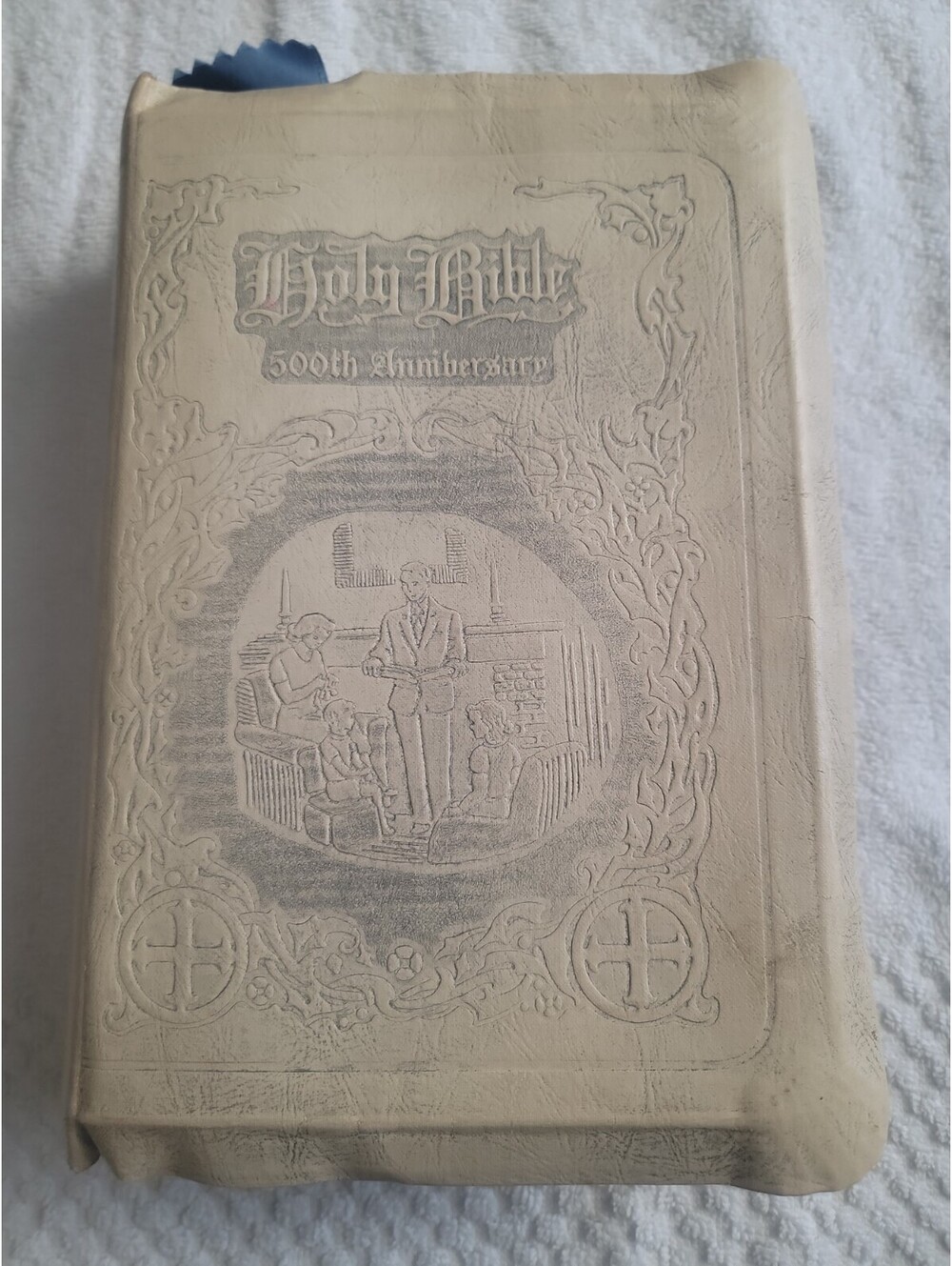 HOLY BIBLE 500th ANNIVERSARY Edition King James Leather Cover 1956 Family Circle